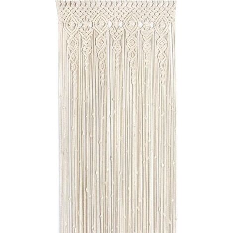 Main-tenture Murale en Coton Tissé,Tapisserie De Macramé Boho,Chambre Divider Art Tissé Chic Moderne Rideau pour Wedding Home Decor-Beige 100x200cm (1/5)