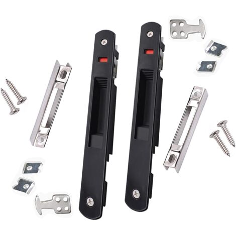 Loquet de fenêtre coulissante réglable en alliage de zinc, longueur 199 mm, noir, 2 pièces