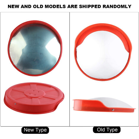 Réflecteur de miroir grand angle pour circulation routière extérieure avec pare-pluie, miroir de circulation 45 cm, professionnel, résistant aux intempéries, intérieur et extérieur, y compris les lumi