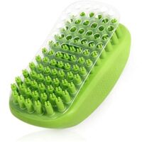Professional Dog Shampoo Grooming Brush for Washing & Massaging Dogs, Cats, Horses. Soft Rubber Bristles Curry Comb Gently Removes Dirt, Grime, Loose Fur. Use it Wet or Dry.