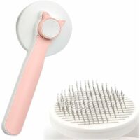 (Rose)Brosse de toilettage pour chat, brosse auto-nettoyante pour chats, brosse à poils longs et courts, brosse à poils courts pour enlever les sous-poils lâches