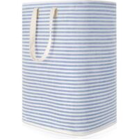 YMYNY 72L Foldable Waterproof Fabric Dirty Laundry Basket with Large Capacity, Blue