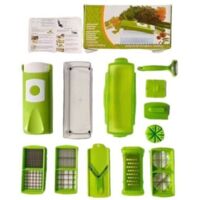 Accessoires cuisine et cuisson,Genius Nicer Dicer Smart (12 pcs.) en vert - coupe-légumes pour cubes, bâtonnets, tranches, lanières et quartiers - coupe-salade mandoline trancheuse à concombr