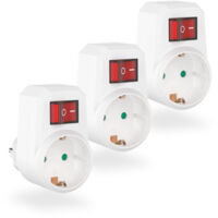 3x adaptateur de prise avec interrupteur - prise electrique avec disjoncteur - prise electrique avec interrupteur - prise interrupteur - interrupteur prise - interrupteur avec prise