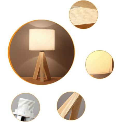 Lampe De Chevet Tactile Dimmable 31,5 Cm - Abat-jour Tissu, Lumière Chaude LED Incluse