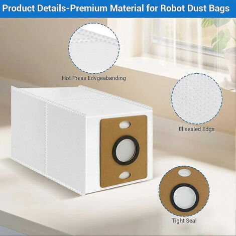 Kit de remplacement pour aspirateur robot ILIFE A30 Pro : brosses latérales, lingettes de nettoyage en microfibre et sacs à poussière. (1/5)