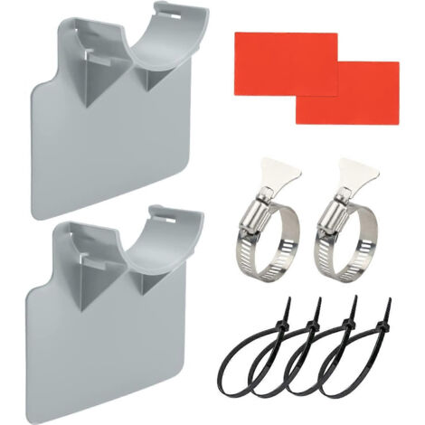 Lot de 2 supports pour tuyau d'aspiration de piscine - Outils de jardin et accessoires de piscine - Gris (1/5)