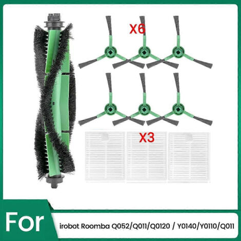 Lot de 10 accessoires pour aspirateur robot iRobot Combo Essential Series Y0140 Y0110 Y0112 : brosse principale (1/5)