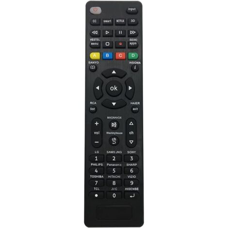 Universelle Fernbedienung für Smart-TVs von Samsung, Sony, Philips, Panasonic, TCL, Sharp, Hitachi, Vizio, Toshiba und Hisense. Einfache Einrichtung. (1/5)