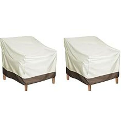 Gartenstuhl Abdeckung Wasserdicht 210D Schutzhülle für Gartenstühle, 2 Stück Stuhlabdeckung Outdoor Wetterfest Abdeckhauben für Stühle, Gartensessel Abdeckung für Gartenmöbel, 80x85x91.5cm (Beige) (1/5)