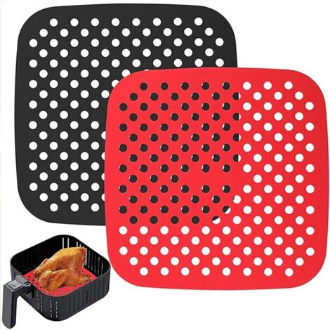 Stück Antihaft-Silikonbeschichtungen für Heißluftfritteusen - Zubehör für ölfreies Frittieren, Antihaftbeschichtung, Heißluftfritteuse, Backpapier (18,6 cm Quadrat) (1/5)