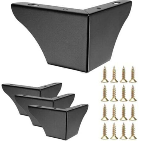 Stück 7,5 cm Metall-Sofabeine, Möbelfüße, moderne massive Sofabeine, Schrankbeine, Tischbeine als Ersatz erhältlich (Schwarz) (1/4)