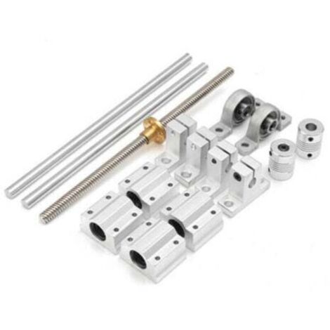 15-teiliges Set 400 mm optische Achsen-Führungsschienen-Lagersitz-Linearführungswellenhalterung-Trapezgewindeschrauben-Set (1/4)