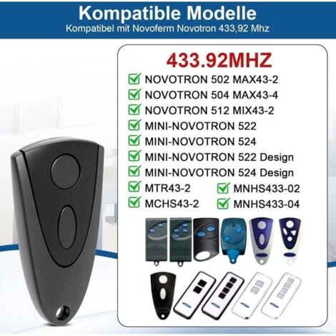 Tormatic Tor-Funksteuerung Handsender Mini 43-2 Novotron 502, Für Garagentorantrieb