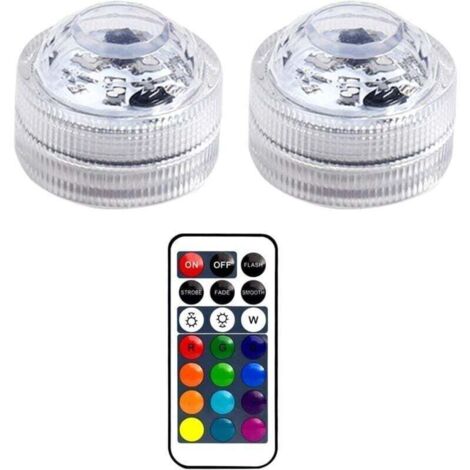 Mini-LED-Unterwasserleuchten, LED-Unterwasserleuchten mit Fernbedienung, RGB-Mehrfarben-Unterwasserleuchten für Pool, Vase, Spa, Aquarium, Teich, 2 Stück
