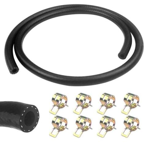 Meter Kraftstoffschlauch, 6 mm Innendurchmesser, Dieselkraftstoffschlauch, Kraftstoffleitung mit 8 Schlauchschellen, Kraftstoffschlauch für LKW, PKW, Traktor oder Kleinmotor (1/4)