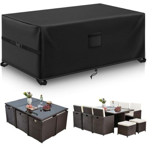 Wasserdichte Gartenmöbel Abdeckung 205x125x80 Cm – 600D Oxford, UV-Schutz, Winddicht Mit Kordelzug, Für Tisch & Sofa
