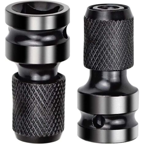 2-teiliger 1/2"-Vierkant-auf-1/4"-Steckschlüsseladapter, Schlagschrauberadapter, Schnellwechseladapter für Schlagschrauber und Schraubendreher-Bithalter (1/4)