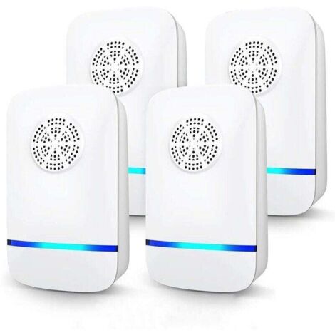 Ultraschall-Abwehrgerät 4er-Pack, elektrisches Ultraschall-Mückenabwehrgerät für Mäuse und Ratten, tragbares Mückenabwehrgerät für den Innenbereich gegen Mäuse, Nagetiere, Mücken, Kakerlaken und Spinn