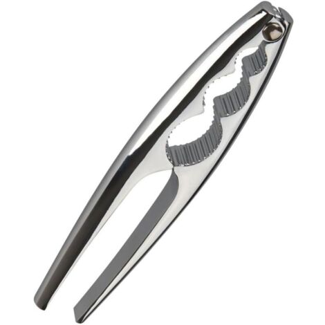 Hochwertiger Nussknacker, Nuss- und Muschelknacker, verchromter Stahl, Silber, 17 x 4 x 1,3 cm (1/4)