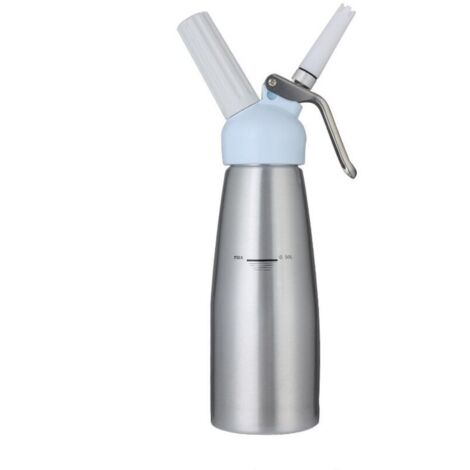 Professioneller 500-ml-Sahnespender aus Aluminium, auslaufsicher, mit 3 Edelstahldüsen, Küchensiphon, Sahnespender, Sahnepumpe, Geschenkidee für Konditorei und Dessertliebhaber