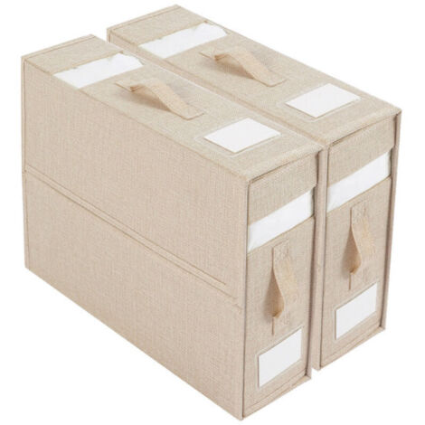 Aufbewahrungsbox für Bettlaken, 2-teiliger Kleideraufbewahrungsbeutel, faltbarer Laken-Organizer, platzsparend unter dem Bett zu verstauen, Kleiderschrank-Organizer mit Etikett und Griff (1/4)