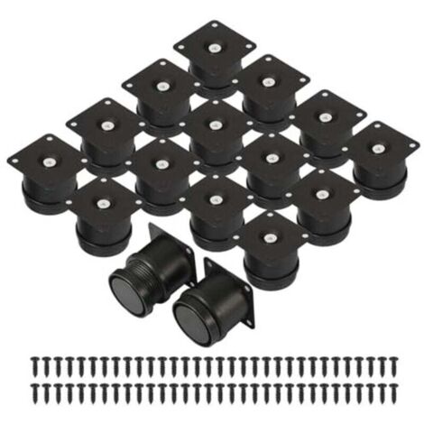 16 verstellbare Möbelfüße (5 cm – 6,5 cm), schwarze Metallfüße mit 64 Schrauben, 50 mm Möbelfüße für Bett, TV-Ständer, Sofa, Bücherregal, Couchtisch und Schreibtisch