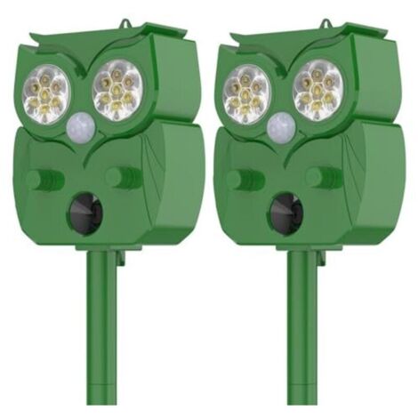 Ultraschall-Katzenabwehrgerät, 2er-Pack, wasserdicht, IP65, einstellbar zur Abwehr von streunenden Katzen, Tauben, Rehen und anderen Tieren.