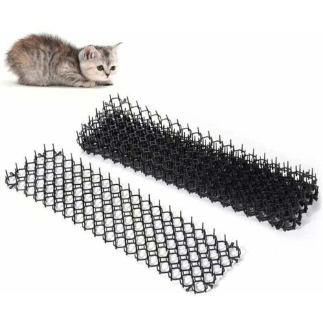 Anti-Katzenmatte mit Spikes, Set Anti-Hunde-Katzenmatten mit Spikes, 45 x 20 cm große Outdoor-Katzenabwehrmatte mit Spikes, Anti-Katzen-Spikes, Spikegitter, Anti-Hunde-Matte für Gartenzäune