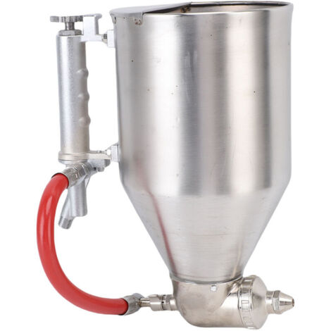 Zementmörtelspritzgerät, Tischpistole mit Edelstahlbehälter und 6 Düsen, 3,5 l Fassungsvermögen, 1/4-Zoll-Einlass, für Wände, Ziegel und Böden