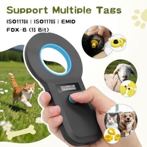 Haustier-ID-Lesegerät, Bluetooth-Chip-Lesegerät, 134,2 kHz/125 kHz RFID ...