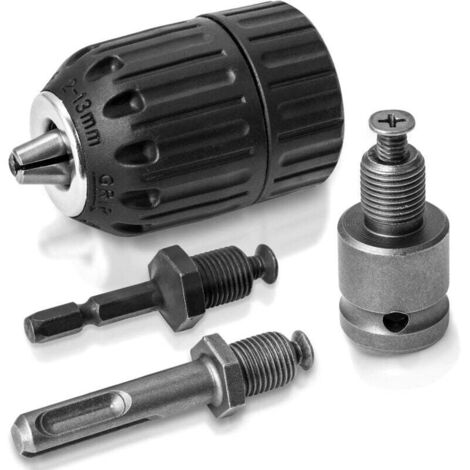 13-mm-Elektrobohreradapter, 4-teiliges Set, geeignet für Schlagschrauber, Elektrobohrer und Bohrhämmer (1/4)