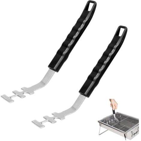 Set mit 2 hitzebeständigen Grillhebern – Edelstahl – Verbrühungsschutz – Universeller Abzug – Für Camping und (1/4)