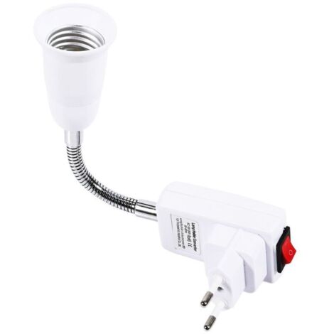 Flexibler E27-Sockel-LED-Lampenfassungsadapter, Steckerkonverter mit Ein-/Ausschalter, EU-Stecker (1/4)