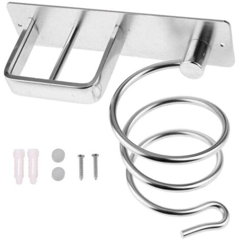 Haartrocknerhalterung, Haartrocknerhalterung, Glätteisenhalterung, Haartrocknerhalterung, Haartrocknerhalterung, Wandhalterung aus Aluminium, Haartrocknerhalterung in Spiralform (1/4)