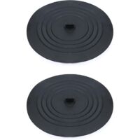 Set mit 2 Silikon-Abflussstopfen, Spülbecken- und Badewannenstopfen, 15 cm, für Küchenspüle und Badewanne, Schwarz
