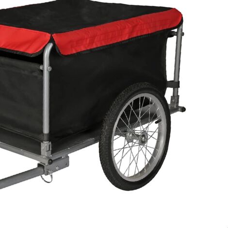 Wiltec Remorque Pour Vélo Avec Timon Rabattable & Attelage Rapide - Charge Jusqu'à 65 Kg, Idéale Randonnée & Transport Courses