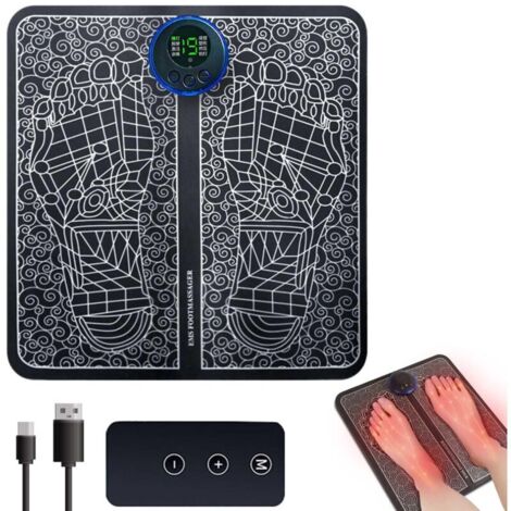 Masseur Plantaire - Masseur Plantaire , Masseur De Pieds électrique, 8 Modes Et 19 Intensités, Pour La Circulation Sanguine Et Le Soulagement Des Douleurs Musculaires (1 Pièce)