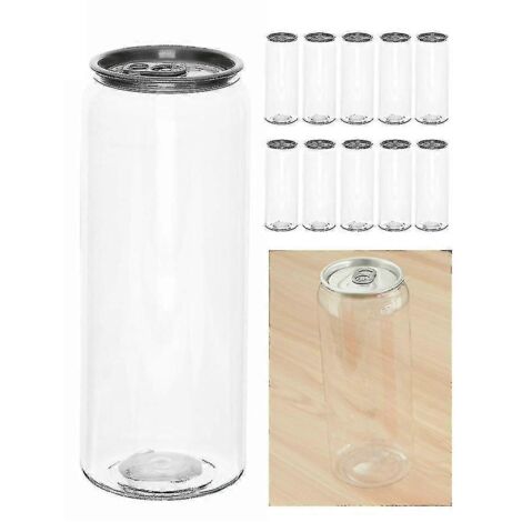Bouteilles en plastique hermétiques de 500 ml avec couvercle, idéales pour boissons, thé au lait et jus de fruits. Lot de 10.