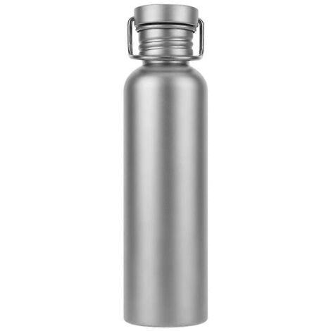 Gourde en titane - Ultralégère, étanche et réutilisable, idéale pour le sport (vélo, randonnée, camping), 750 ml (1/5)