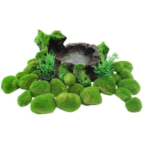 Lot de 8 boules de mousse pour aquarium - Boules d'algues vertes décoratives pour embellir votre aquarium (boules d'algues vertes de 2 à 3 cm)