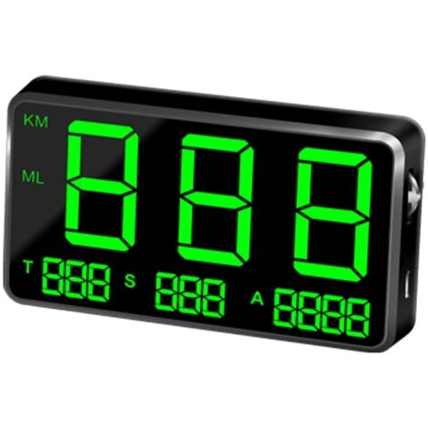 Compteur de vitesse GPS Black Car C80 à affichage numérique, indicateur de vitesse et d'altitude, affichage tête haute pour moto et voiture.