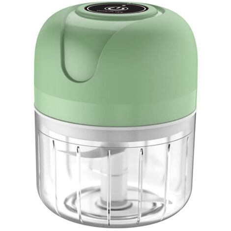 Hachoir électrique à ail, mini hachoir électrique portable de 250 ml avec chargement USB, lame en acier inoxydable 304 pour gingembre, oignon et légumes (1/5)