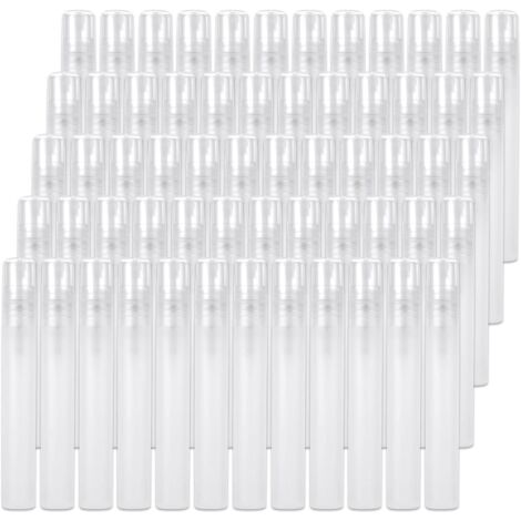 Lot de 60 mini flacons vaporisateurs de 10 ml, tubes en plastique dépoli pour parfum, flacons vaporisateurs vides à brume fine, flacons vaporisateurs de voyage pour huiles essentielles, parfums, lotio