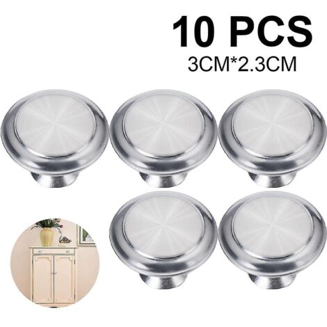 Lot de 10 poignées pour meubles, tiroirs et coiffeuses, en alliage de zinc mat. (1/5)