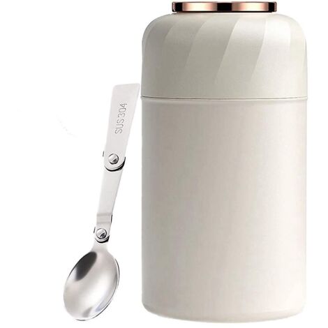 Contenant isotherme, 500 ml, en acier inoxydable, boîte à lunch isotherme, tasse isotherme, Fo (1/5)