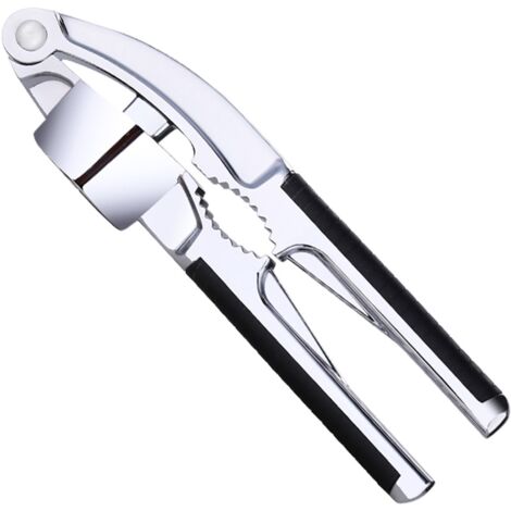 Presse-ail portable en acier inoxydable - Outil de cuisine noir (1/4)