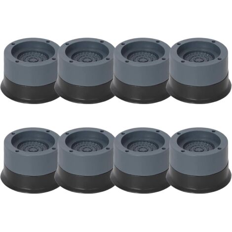 Lot de 8 patins antidérapants pour pieds de machine à laver et sèche-linge, amortissant les chocs et le bruit et protégeant les socles. (1/5)
