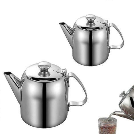 théière en acier inoxydable de 950 ml (32 oz), service à thé et à café. (1/5)