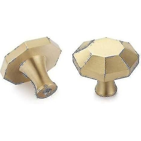 Ensemble de boutons de meuble en laiton brossé, boutons de tiroir de commode dorés, 31 x 25 mm (type octogonal B) (1/5)